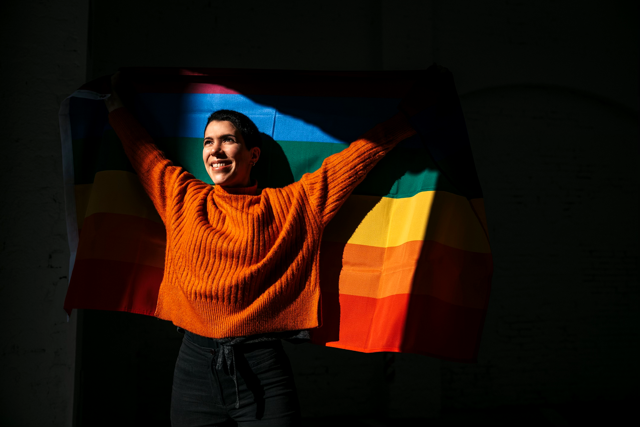 person with flag